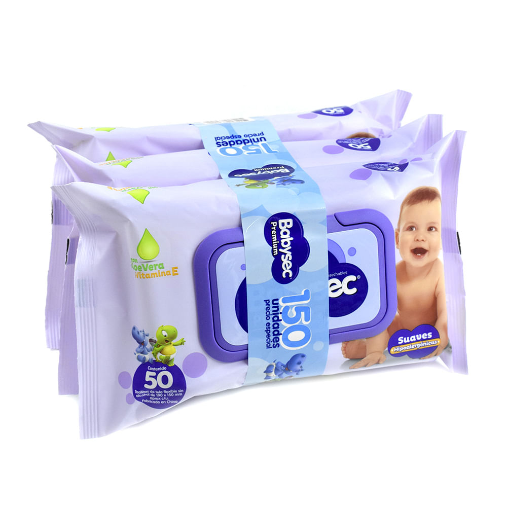 Babysec premium toallas humedas 150 unidades