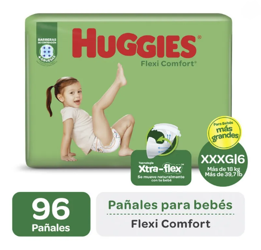 Huggies flexi comfort XXXG x 96 unidades 