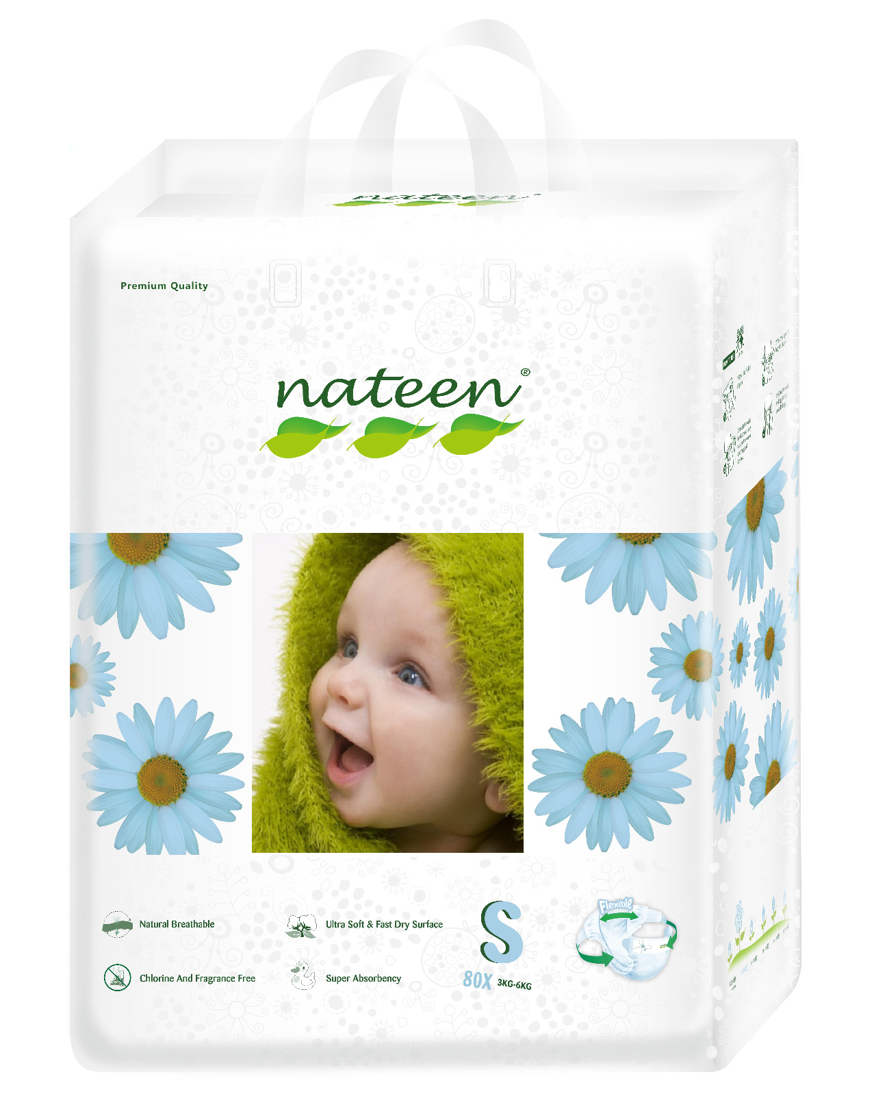 Nateen pañal premium S x 80 unidades