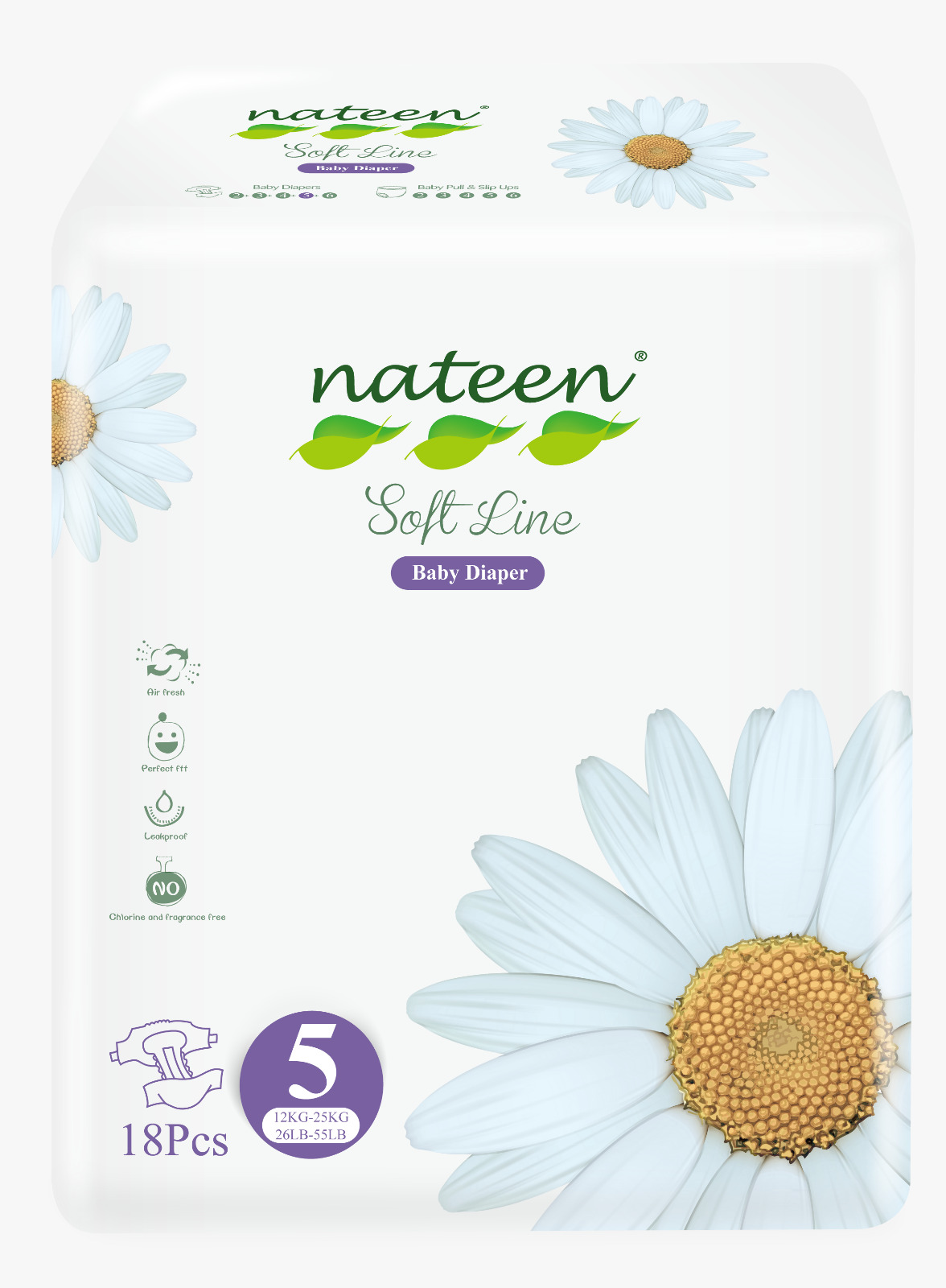 Nateen soft line Talle 5 x 18 unidades