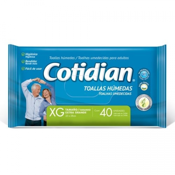 Toallas humedas cotidian x 40 unidades