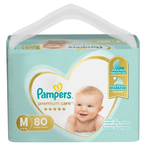 Pampers premium care M x 80 unidades