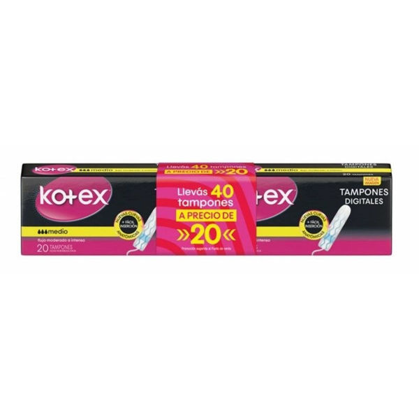 Tampones Kotex medio - lleve 40 pague 20