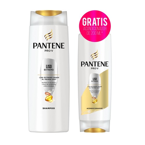 Pantene Shampoo y aco. 400ml + 200ml Liso Extremo