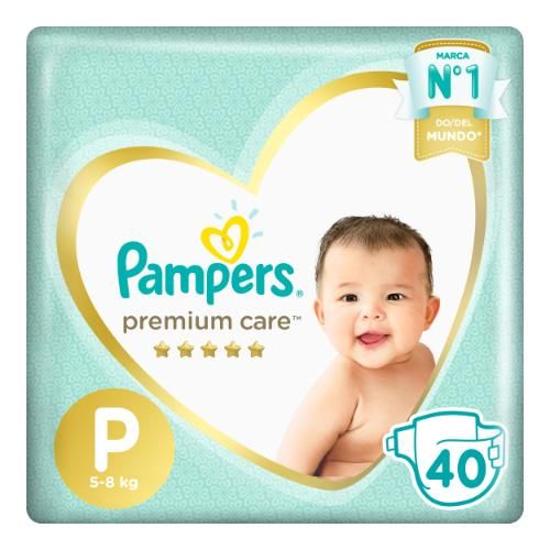 Pampers premium care P x 40 unidades