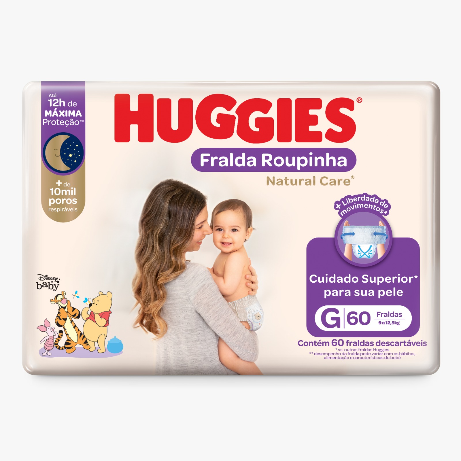 Huggies natural care pants G x 60 unidades