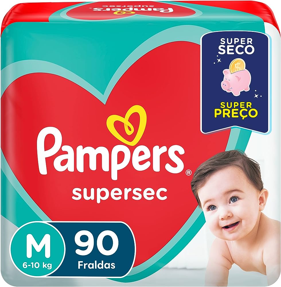 Pampers super sec M x 90 unidades