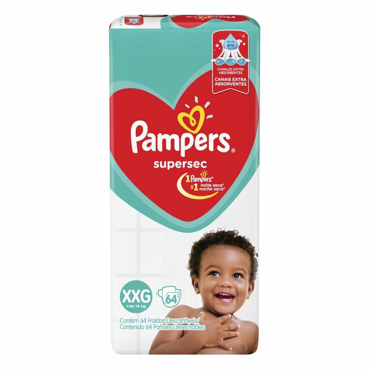 Pampers super sec XXG x 64 unidades