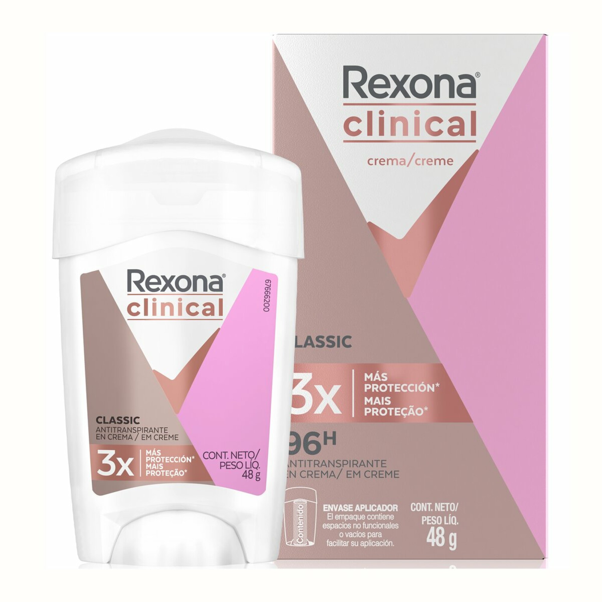 Rexona clinical en crema de dama x 48g