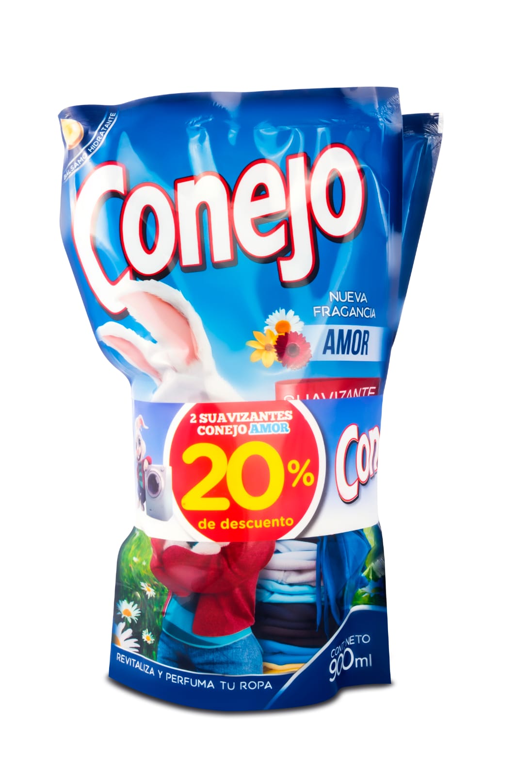 Suavizante Conejo Amor Doypack 900 ML X2