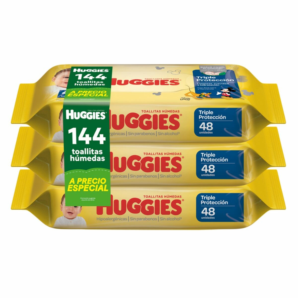 Huggies toalla humeda limpieza cotidiana x 144 unidades