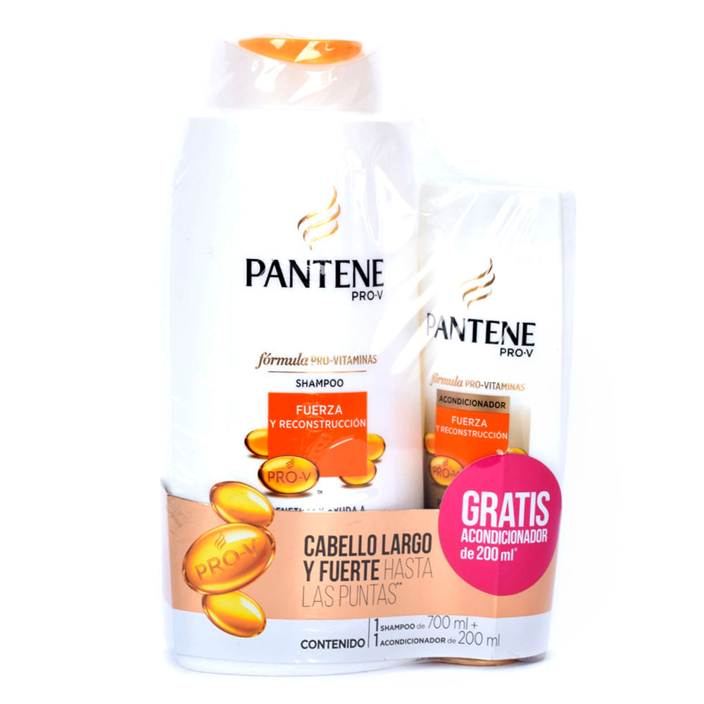 Pantene Shampoo y aco. 700ml + 200ml  Fuerza y Rec.