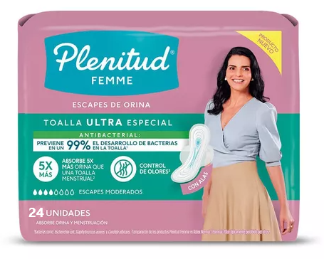 Plenitud Femme Toalla ultra especial antibacterial x 24 unid