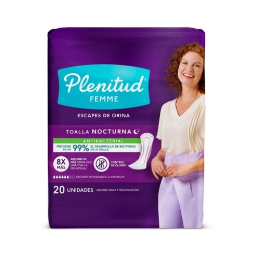 Plenitud Femme Abs. nocturno antibacterial x 20 unid