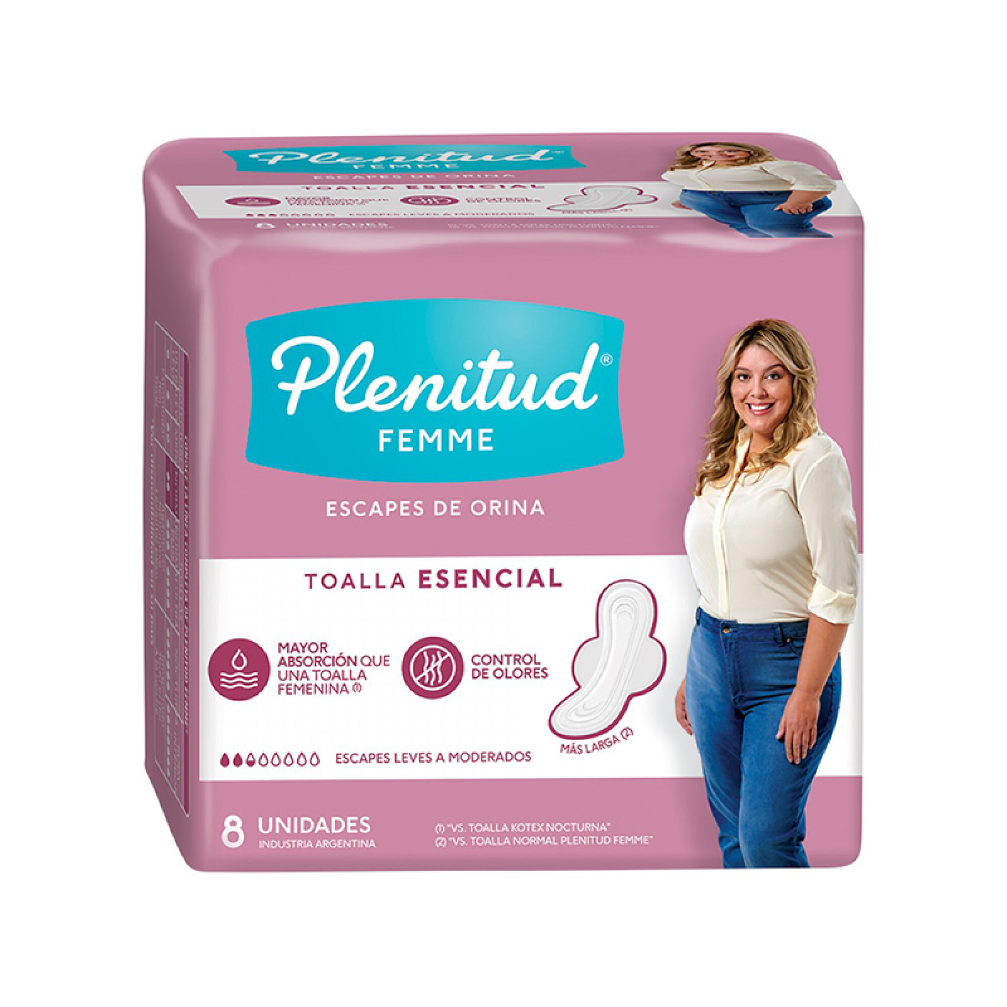 Plenitud femme toalla esencial x 8 unidades