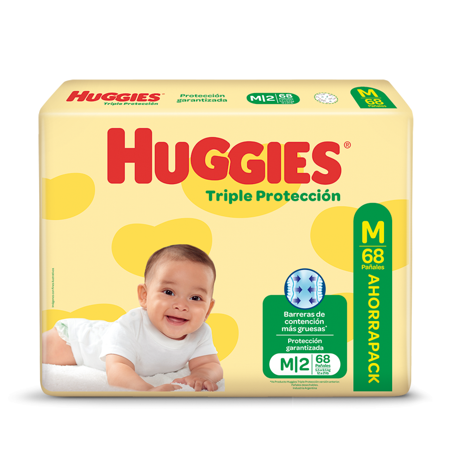 Huggies classic T. proteccion M x 68 unidades