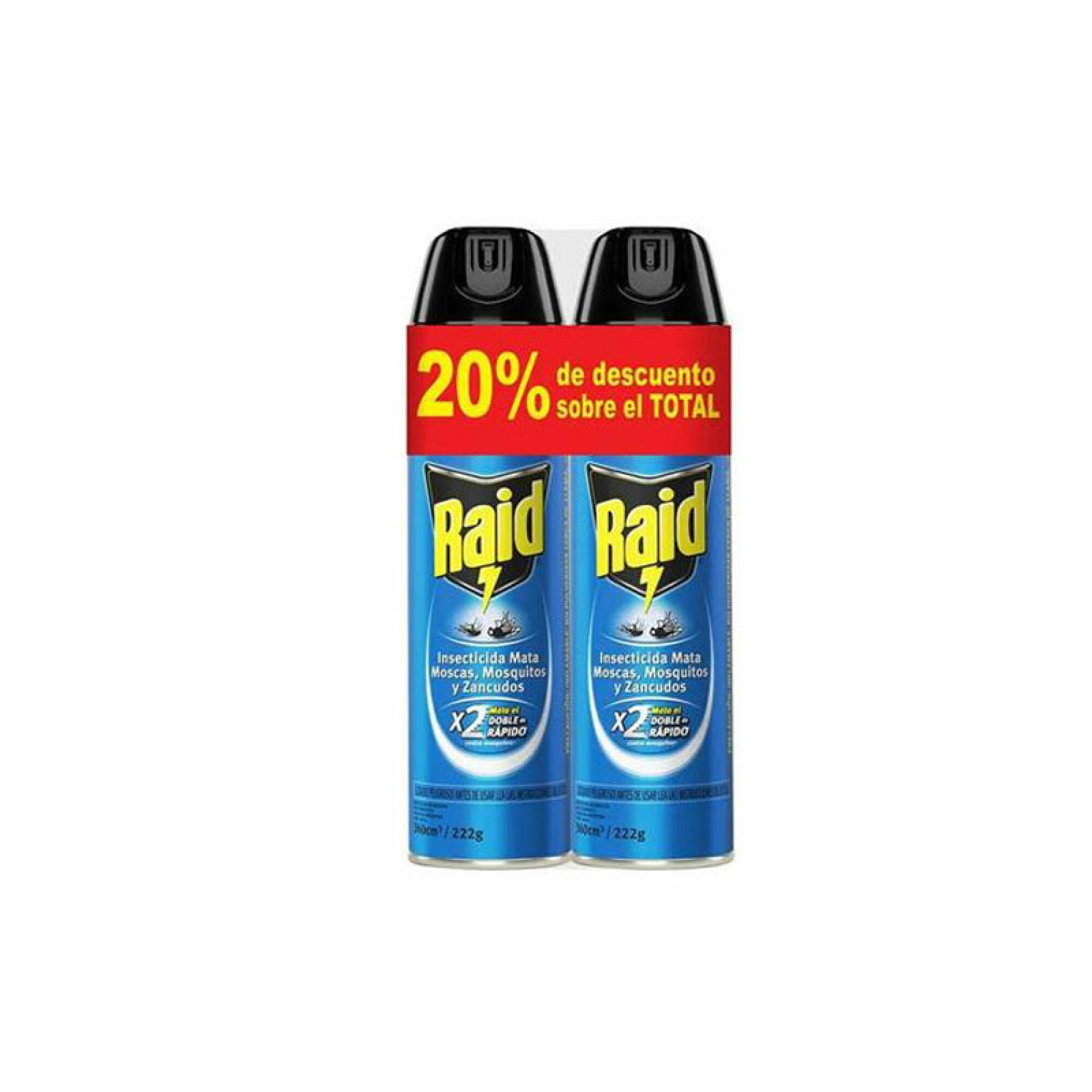 Raid aerosol con olor Pack x 2 - 222g