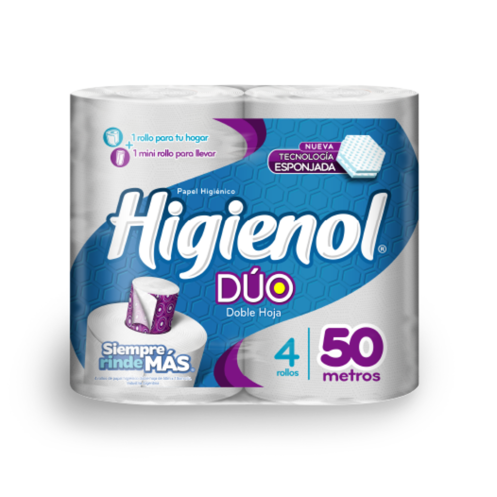 Higienol Duo 4 rollos x 50 metros