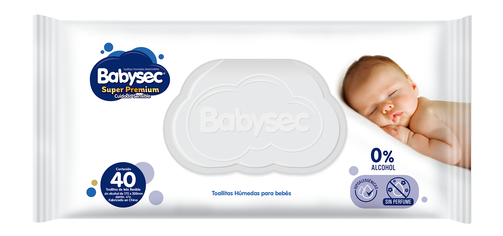 Babysec toalla humeda super premium x 40 unidades