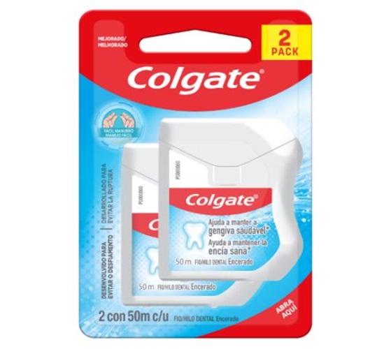 Colgate hilo dental encerado Pack x2 - 50m c/u