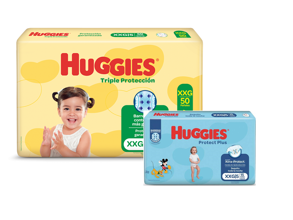 Huggies classic T. proteccion XXG x 50 unidades + 15 uni.