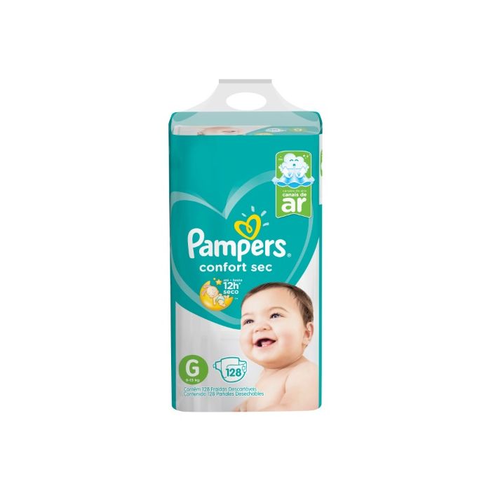 Pampers confort sec G x 128 unidades 