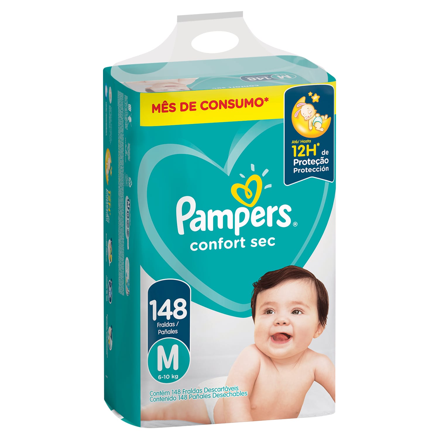 Pampers confort sec M x 148 unidades 