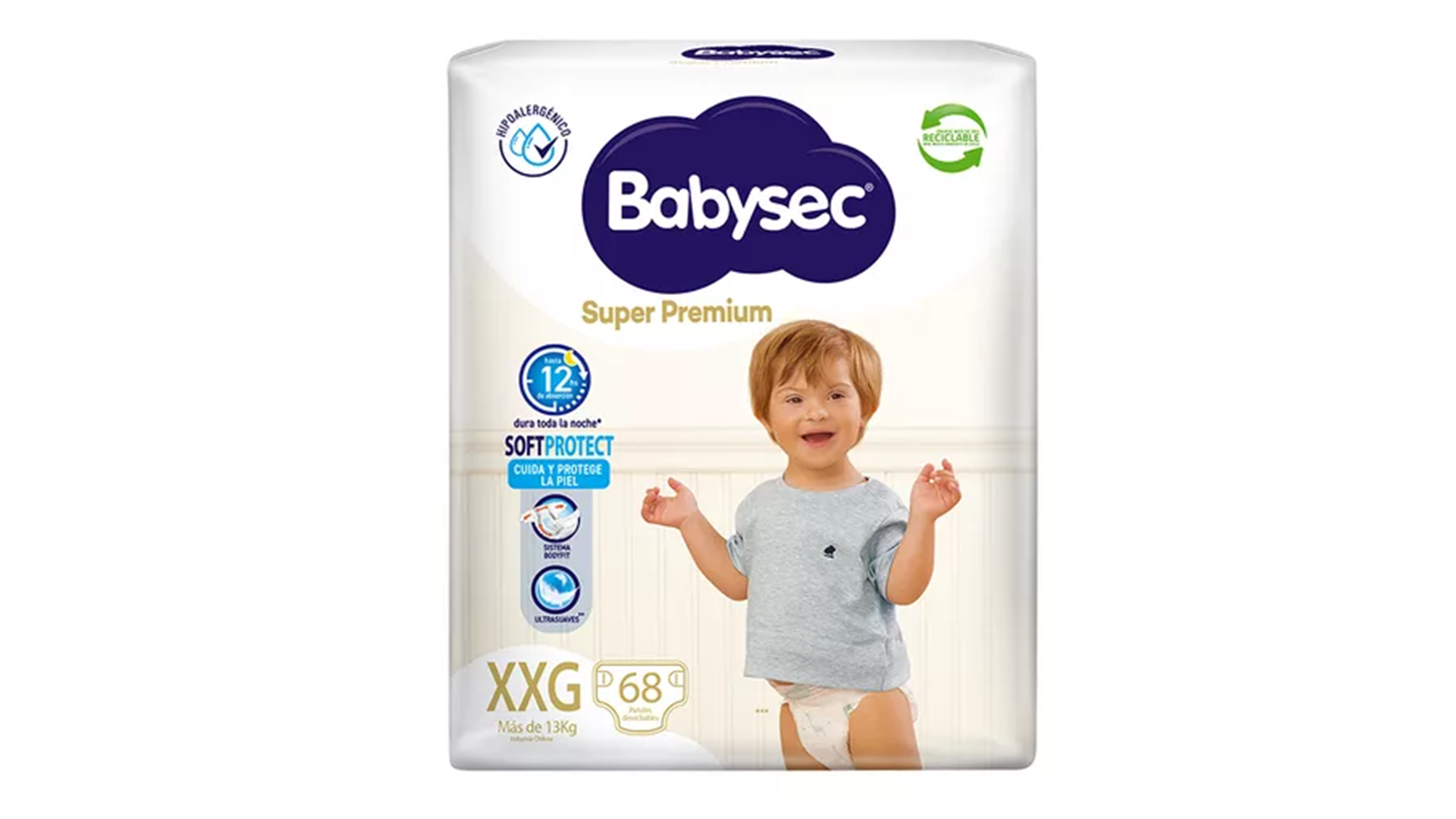 Babysec cuidado total XXG x 68 unidades