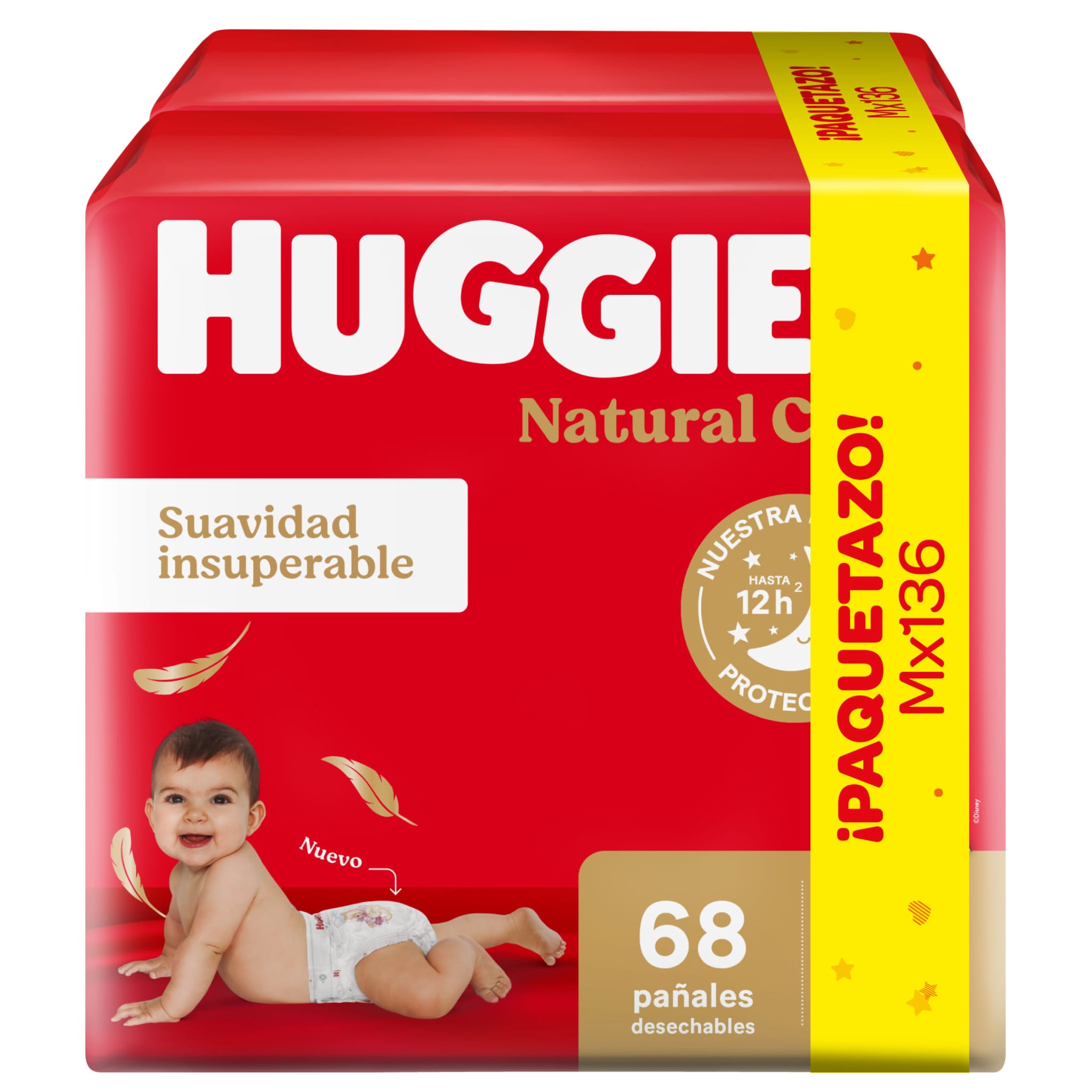 Huggies Natural care M x 136 unidades 